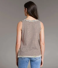 Striped Henley Tank Top