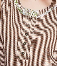 Striped Henley Tank Top