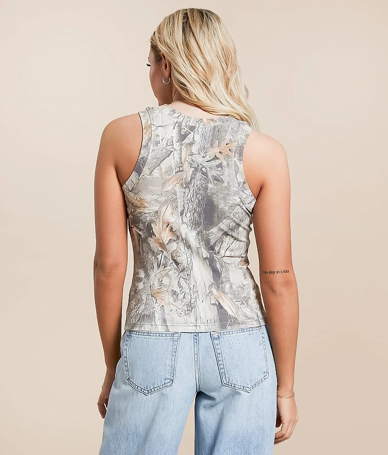 Camo High Neck Tank Top