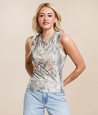 Camo High Neck Tank Top