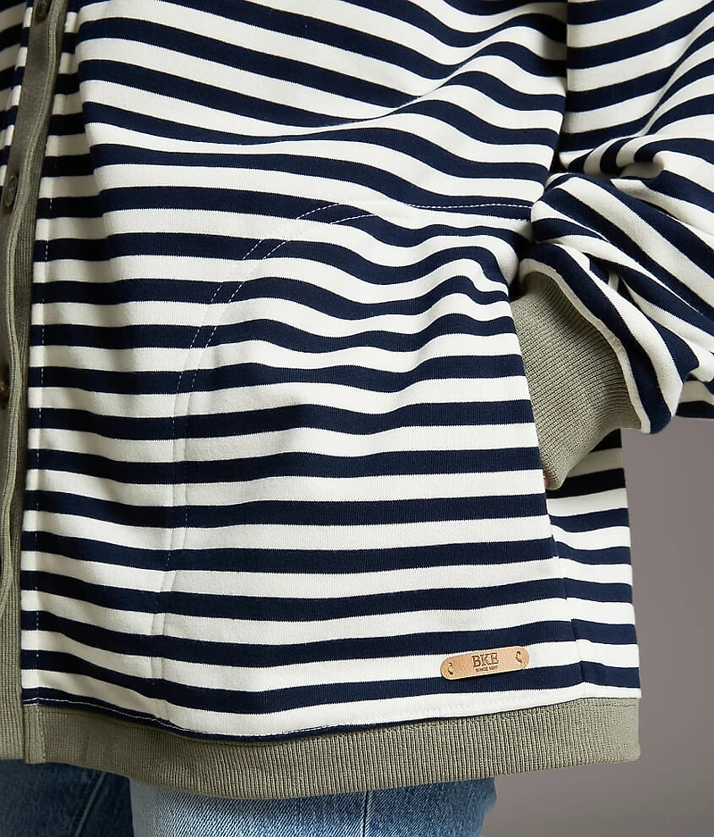 Striped Knit Oversized Cardigan