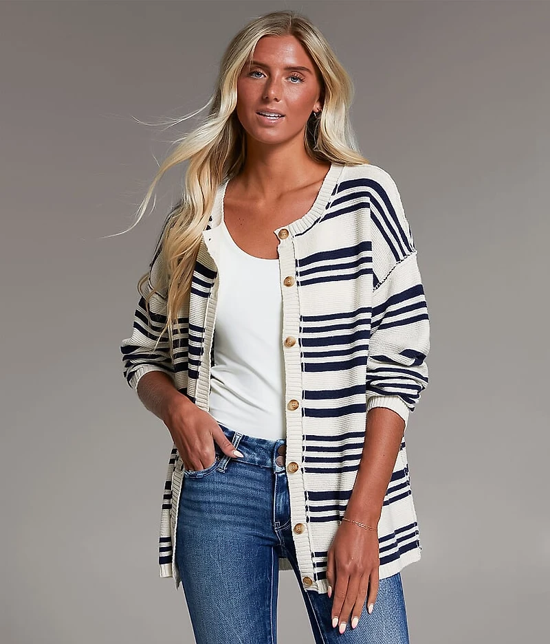 Striped Cardigan Sweater
