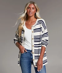 Striped Cardigan Sweater