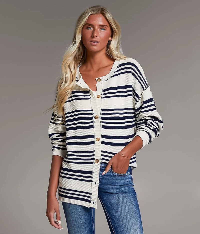 Striped Cardigan Sweater