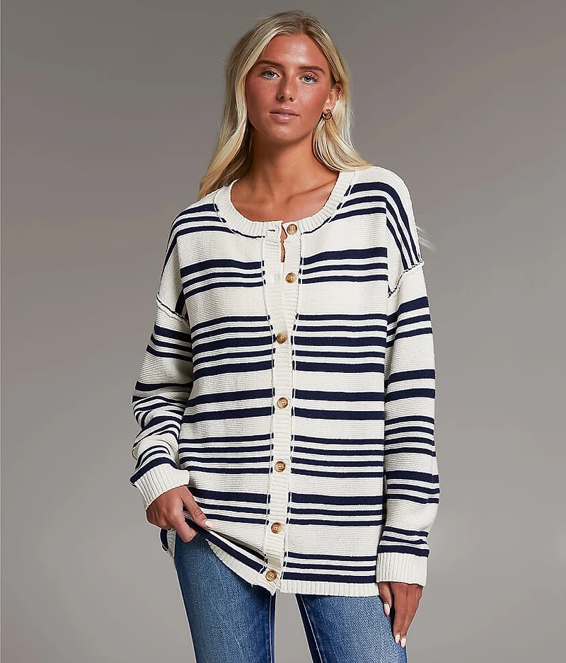 Striped Cardigan Sweater