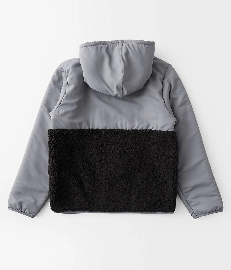 Boys - Pieced Sherpa Hooded Pullover