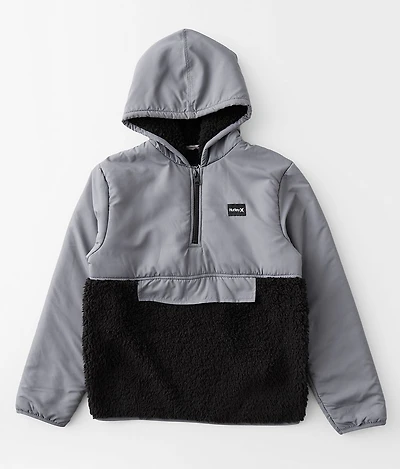 Boys - Pieced Sherpa Hooded Pullover