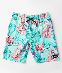 Boys - Tropical Print Swim Trunks