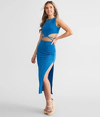 High Neck Cut-Out Maxi Dress
