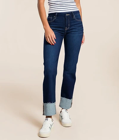 Chloe Cropped Straight Stretch Cuffed Jean