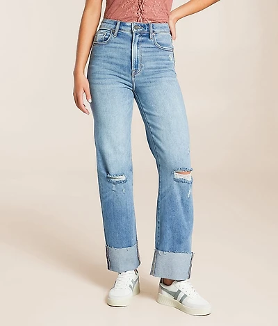 HIDDEN Ella Cropped Classic Straight Stretch Jean