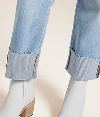 Ella Cropped Straight Stretch Cuffed Jean