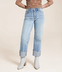 Ella Cropped Straight Stretch Cuffed Jean
