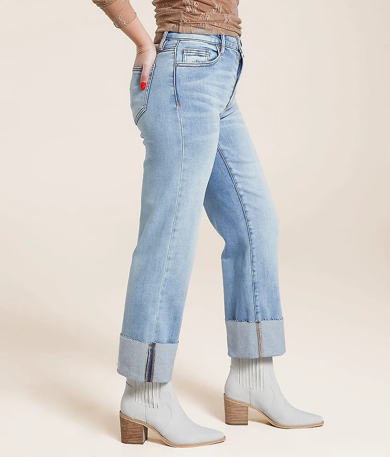 Ella Cropped Straight Stretch Cuffed Jean