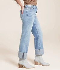 Ella Cropped Straight Stretch Cuffed Jean