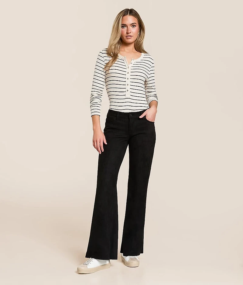 Happi Faux Suede Comfort Flare Stretch Pant