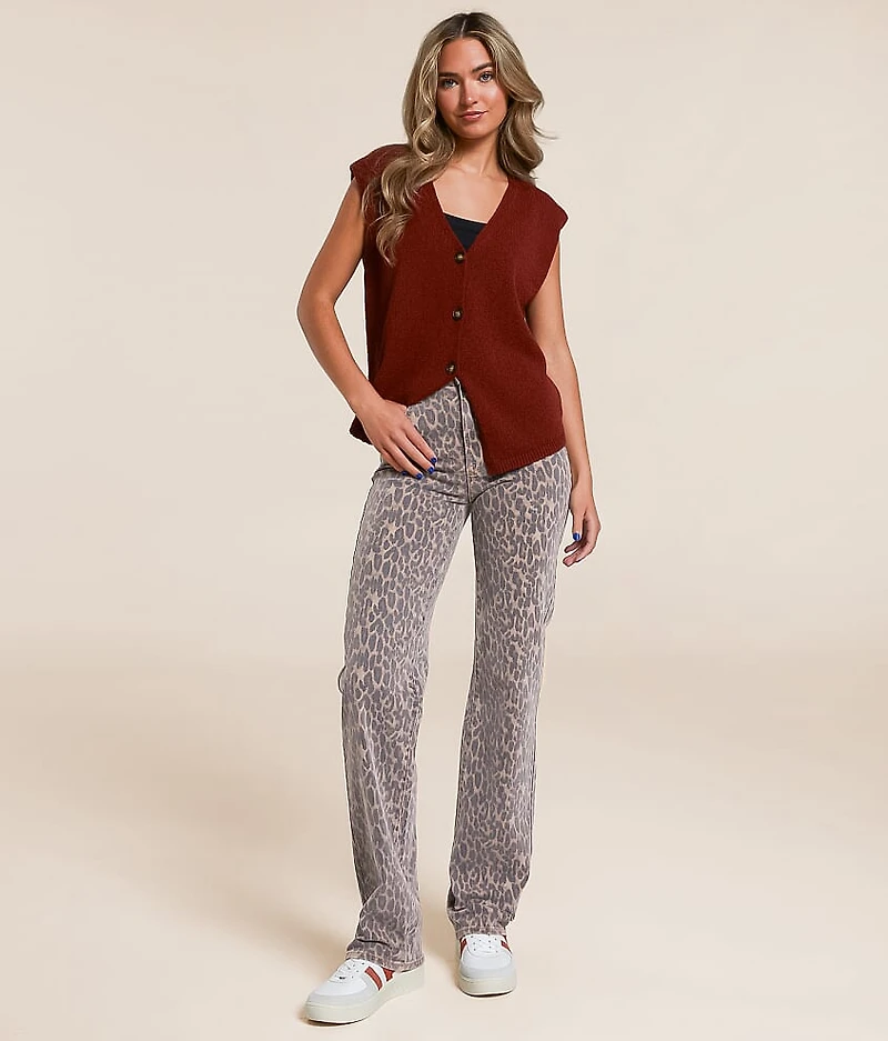 Ella Classic Straight Cheetah Stretch Jean