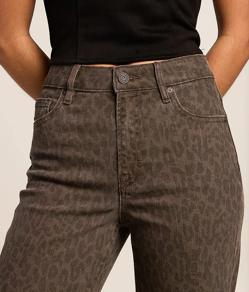 Ella Leopard Classic Straight Stretch Jean