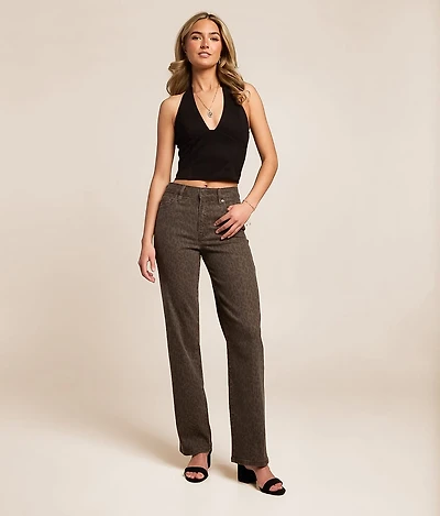 Ella Leopard Classic Straight Stretch Jean