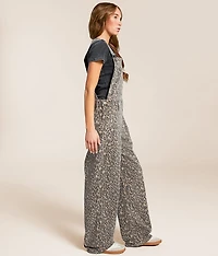 Dylan Cheetah Baggy Denim Overalls