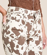 Ella Cow Print Classic Straight Stretch Jean