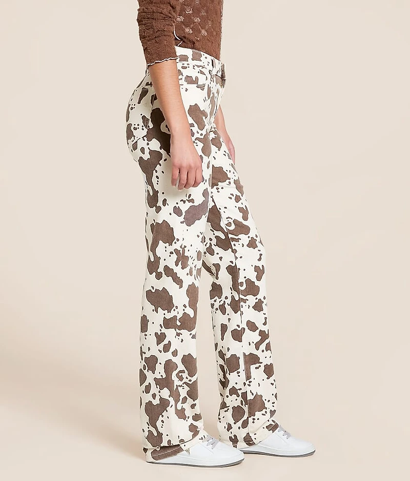 Ella Cow Print Classic Straight Stretch Jean