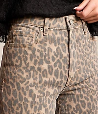 Sloane Cheetah Classic Straight Stretch Jean