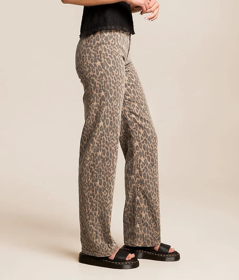 Sloane Cheetah Classic Straight Stretch Jean