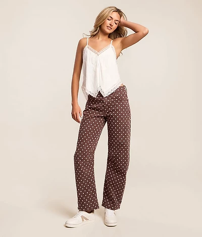 Sloane Polka Dot Barrel Stretch Jean
