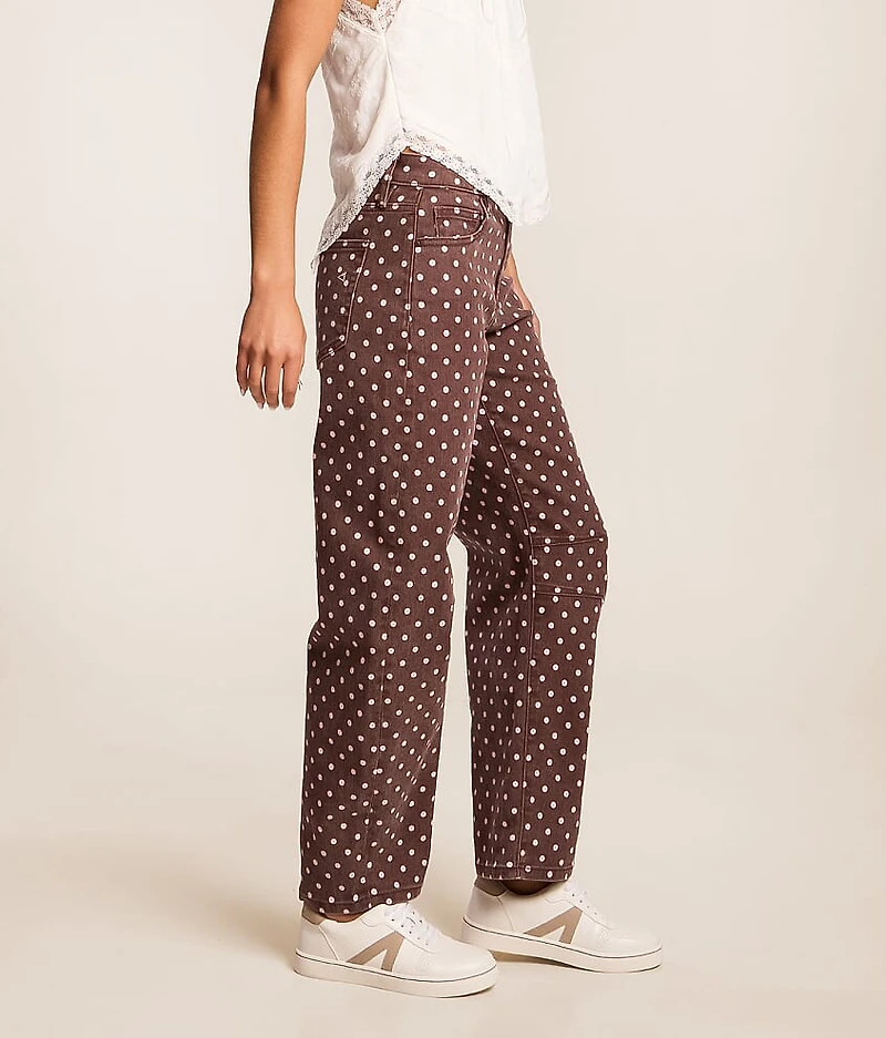 Sloane Polka Dot Barrel Stretch Jean