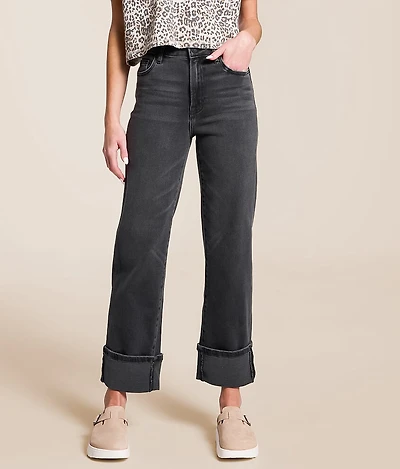 Ella Cropped Classic Straight Stretch Cuffed Jean