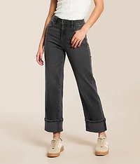 Ella Cropped Classic Straight Stretch Cuffed Jean