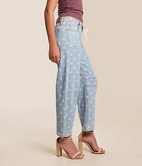 Blake Polka Dot Barrel Stretch Jean