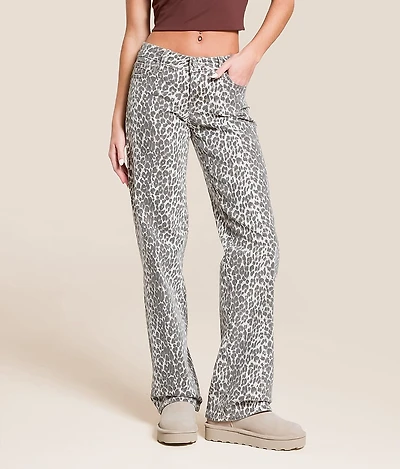 Tatum Leopard Print Dad Stretch Jean