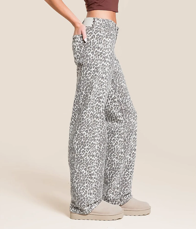 Tatum Leopard Print Dad Stretch Jean