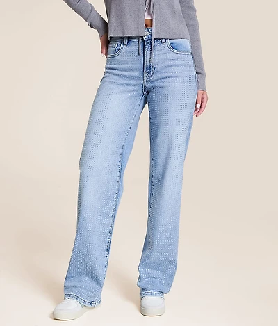 Logan Rhinestone Dad Stretch Jean