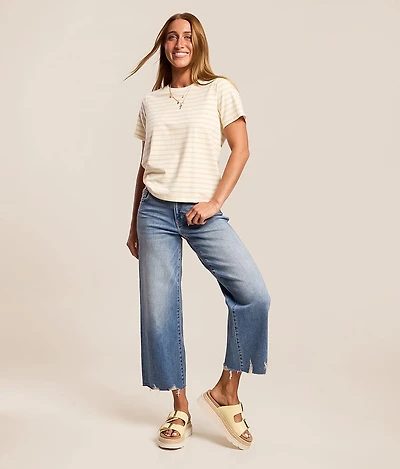 Sloane Cropped Wide Leg Stretch Jean