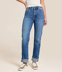 Tracey Cropped Straight Stretch Cuffed Jean