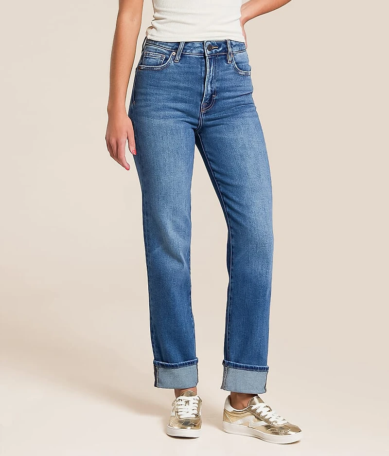 Tracey Cropped Straight Stretch Cuffed Jean