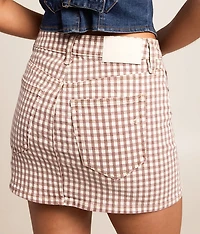 Peyton Gingham Denim Stretch Skirt