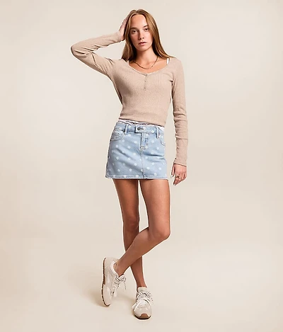 Peyton Polka Dot Stretch Mini Skirt
