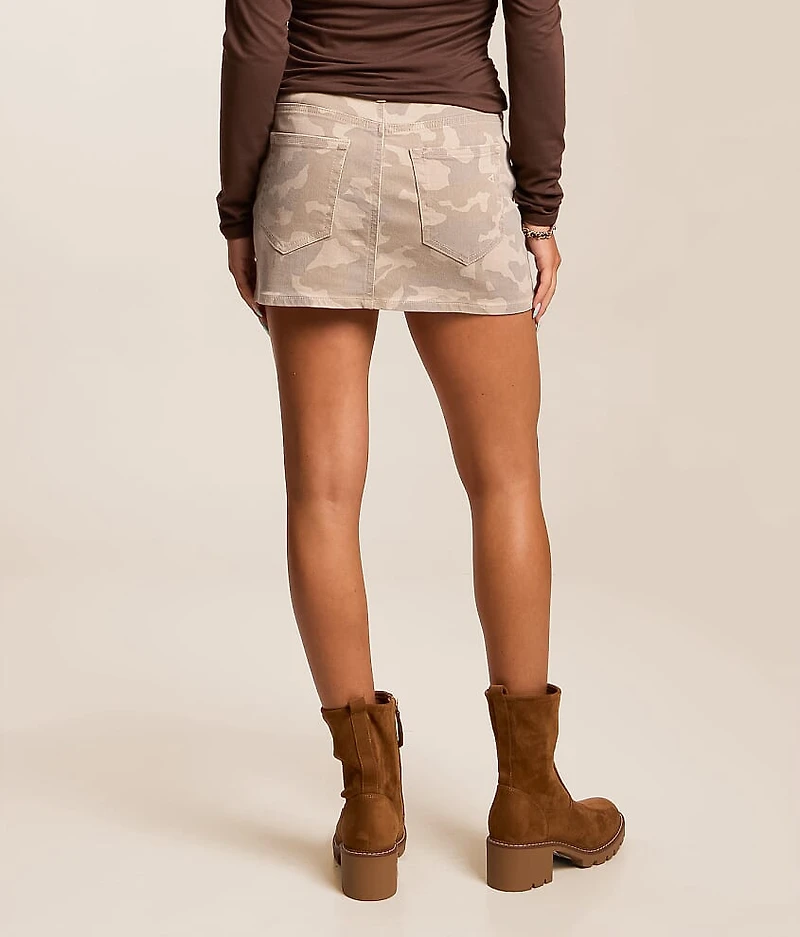 Peyton Camo Denim Stretch Skirt