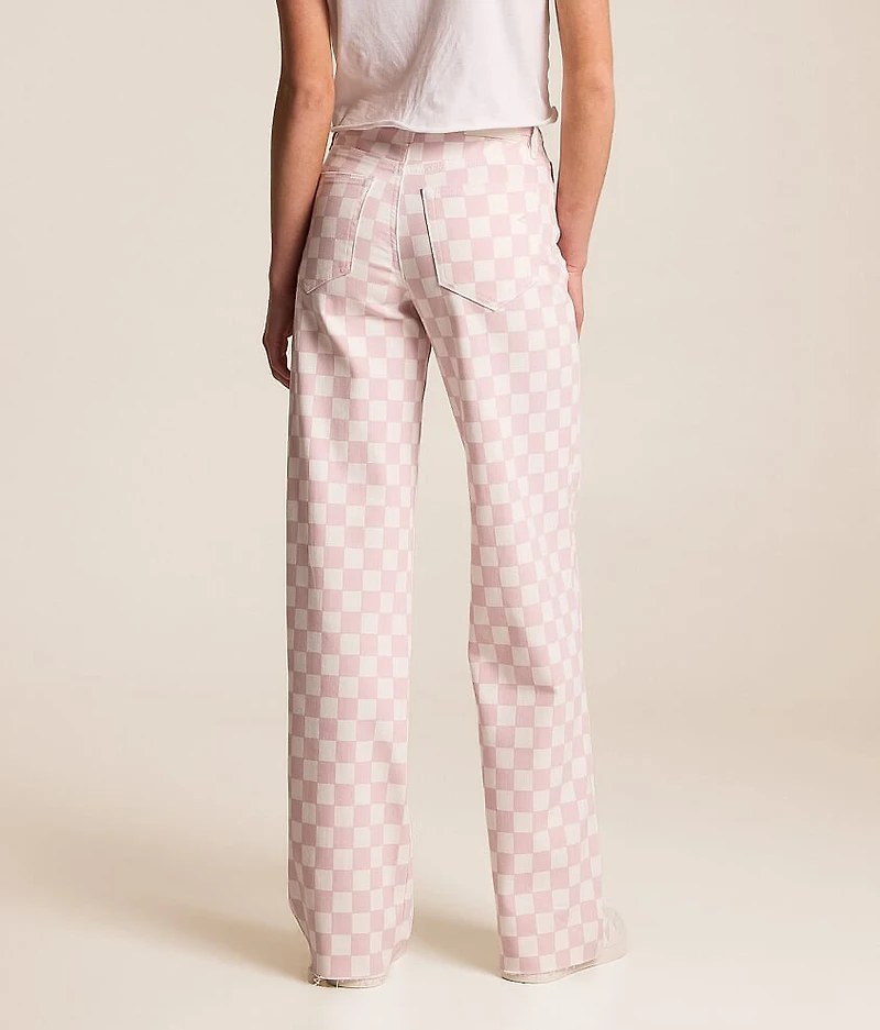 Sloane Dad Checker Print Stretch Jean