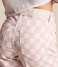 Sloane Dad Checker Print Stretch Jean