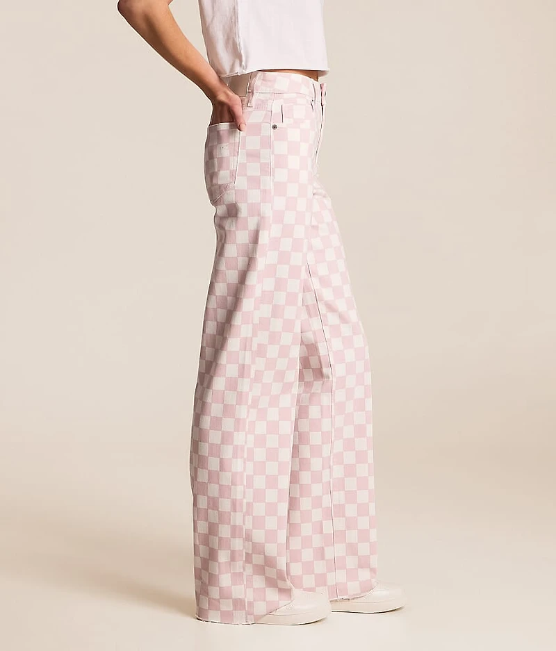 Sloane Dad Checker Print Stretch Jean