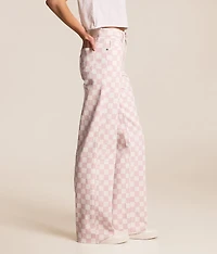 Sloane Dad Checker Print Stretch Jean