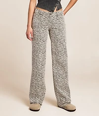 Tatum Zebra Print Dad Stretch Jean