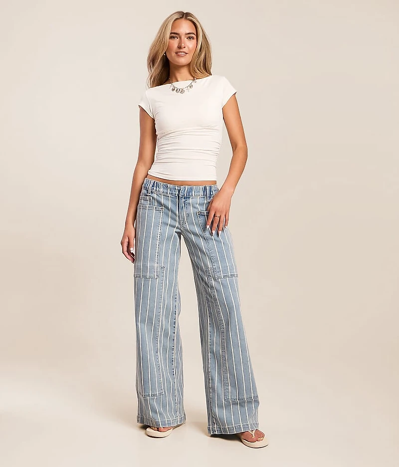 Blake Striped Ultra Wide Leg Stretch Jean