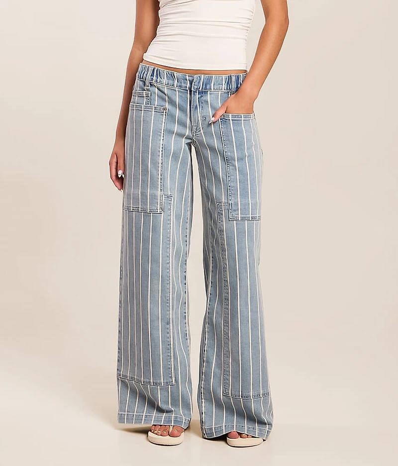 Blake Striped Ultra Wide Leg Stretch Jean