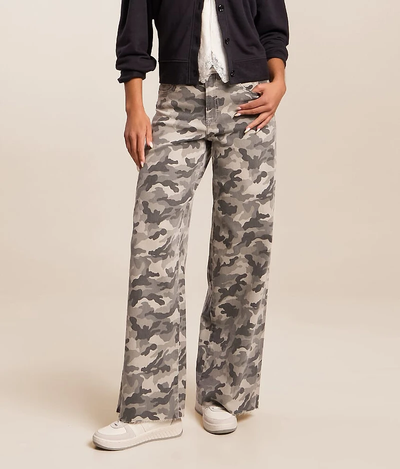 Sloane Ultra Wide Leg Camo Stretch Jean